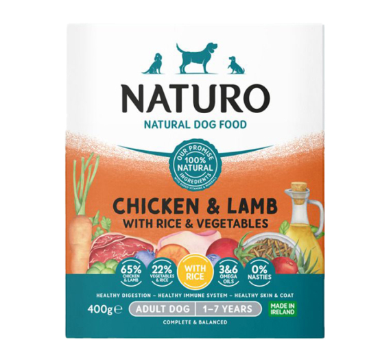 Naturo Chicken, Lamb & Rice 400gr