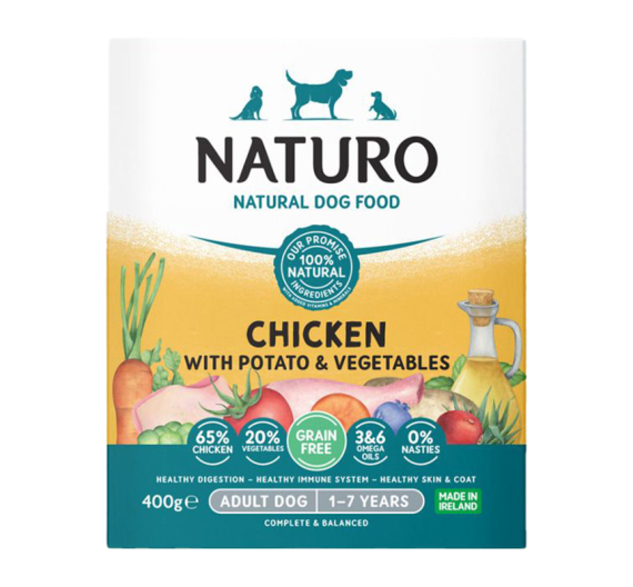 Naturo Grain Free Chicken, Potato & Veggies 400gr