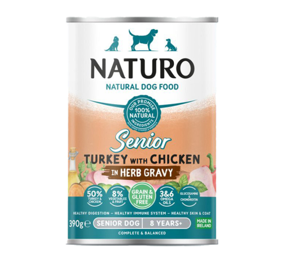 Naturo Senior Grain Free Turkey & Chicken in Herb Jelly 390gr