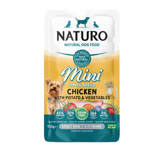 Naturo Adult Mini Grain Free Chicken, Potato & Veggies 150gr