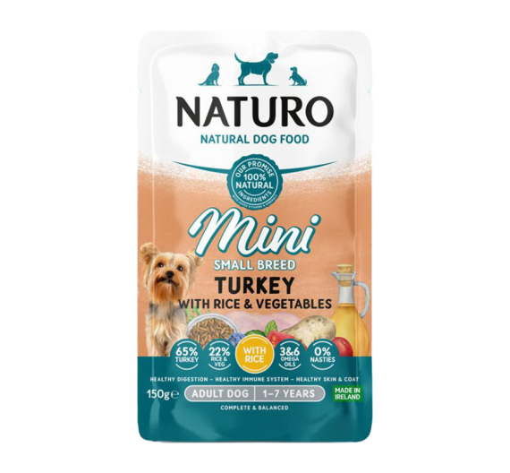 Naturo Adult Mini Turkey, Rice & Veggies 150gr