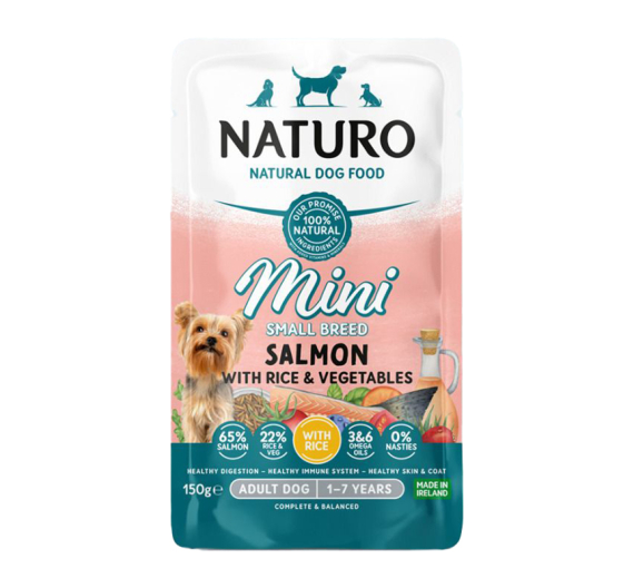 Naturo Adult Mini Salmon, Rice & Veggies 150gr