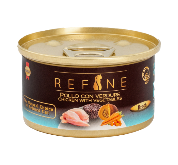 Refine Cat Sterilised Κοτόπουλο με Λαχανικά 85gr