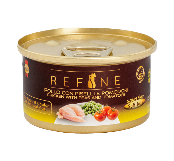 Refine Cat Κοτόπουλο με Αρακά & Ντομάτες 80gr