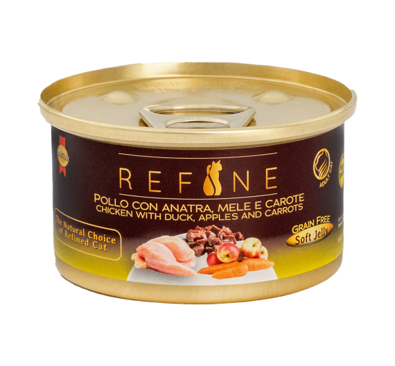 Refine Cat Κοτόπουλο με Πάπια, Μήλα & Καρότα 80gr