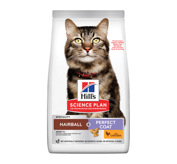 Hill's SP Adult Hairball & Perfect Coat Κοτόπουλο 1.5kg